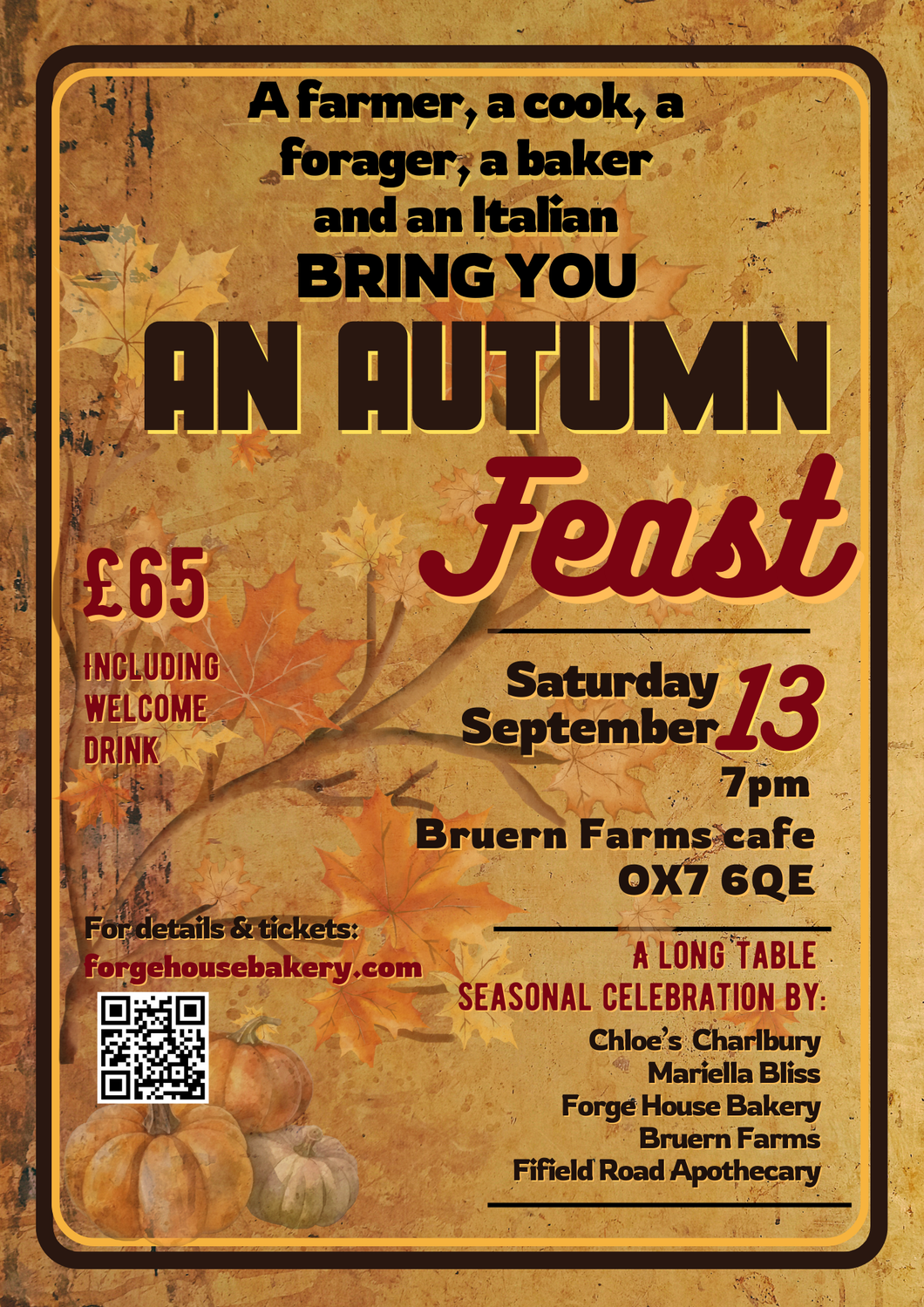 AUTUMN FEAST AT BRUERN FARM SATURDAY 13TH SEPTEMBER